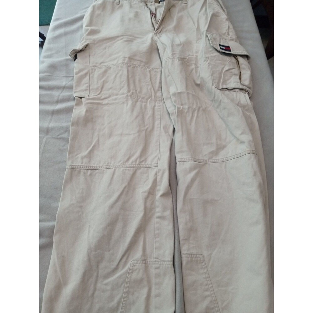 Vintage Tommy Hilfiger White Carpenter Cargo Pants 36x34 Y2K